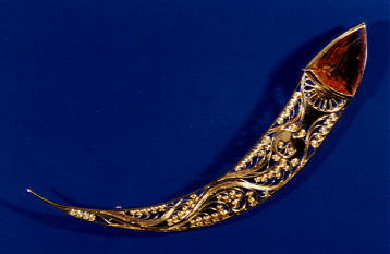 Filigrangoldschmuck Brosche aus 750er Gelbgold (B 36) 