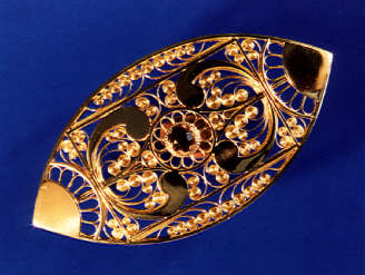 Filigrangoldschmuck Brosche aus 750er Gelbgold (B 37) 