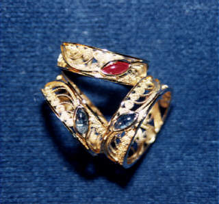 Filigrangoldschmuck Ring aus 750er Gelbgold (R 7) 