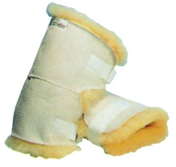 Lammfell Kniegelenkschutz mit Klettverschluss / Medizinfell Antidekubitus 